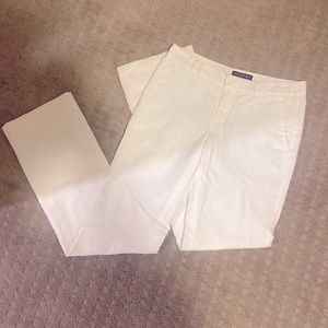 Linen low-rise bootleg white pants size 2